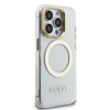 Guess IML Arany Kontúros Kitámasztós Kamera Keretes MagSafe tok iPhone 15 Pro Átlátszó - 2. kép