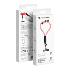FORCELL F-DESIGN R10X40 csuklópánt mobiltelefonhoz, állítható hosszúsággal (max 20 cm a hurkon) rózsaszín-fehér
