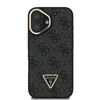 Guess PU 4G Strass háromszög logós állvány kamera keret MagSafe tok iPhone 16-hoz fekete tok - 1. kép