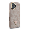 Guess PU 4G Strass Háromszög Logo Állvány Kamera Keretes MagSafe Tok iPhone 16 Rózsaszín - 2. kép