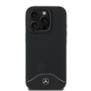 Mercedes Fa Imitáció és Simított Bőr MagSafe tok iPhone 16 Pro-hoz Fekete - 1. kép
