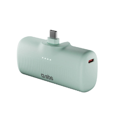 SBS EcoPower 5000 mAh 10W Powerbank beépített USB-C porttal - Zöld