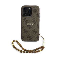 Guess PU Leather 4G Colored Ring Strap MagSafe tok iPhone 15 Pro barna tok