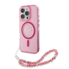 Guess IML Glitter Strap MagSafe tok iPhone 16 Pro készülékhez Pink