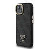 Guess PU 4G Strass Triangle Logo Stand Camera Frame MagSafe tok iPhone 14-hez fekete - 0. kép
