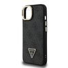 Guess PU 4G Strass Triangle Logo Stand Camera Frame MagSafe tok iPhone 14-hez fekete - 3. kép