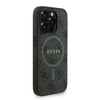 Guess PU Leather 4G Színes Gyűrűs Pánt MagSafe iPhone 15 Pro tok Fekete tok - 1. kép