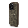 Guess PU Bőr 4G Színes Gyűrűfüles MagSafe Tok iPhone 16 Pro Max Barna tok - 0. kép