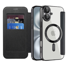  Techsuit - SmartMag Könyv Tok - iPhone 16 - Fekete tok