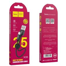 HOCO kábel X35 Lightning USB 3.1A 0.25M Fekete