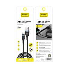 FONENG kábel X51 USB-C 3A 2M Fekete