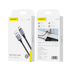FONENG kábel X95 USB-C 3A 1.2M Fekete