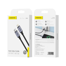 FONENG kábel X95 USB-C - Lightning PD 20W 1.2M Fekete