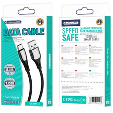 JELLICO kábel B18 USB-C 3.1A 1M fekete