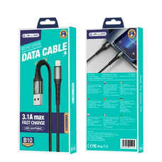 JELLICO kábel B10 Lightning 3.1A 1M Fekete