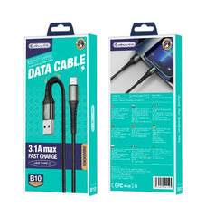 JELLICO B10 Type-C USB kábel 3.1A 1M Fekete