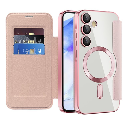 Techsuit - SmartMag Könyv Tok - Samsung Galaxy A55 5G - Rózsaszín tok Techsuit - SmartMag Könyv Tok - Samsung Galaxy A55 5G - Rózsaszín tok