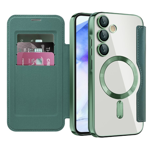 Techsuit - SmartMag Könyvtok - Samsung Galaxy A55 5G - Zöld tok Techsuit - SmartMag Könyvtok - Samsung Galaxy A55 5G - Zöld tok
