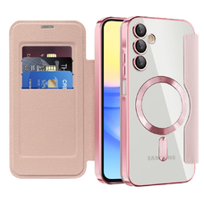  Techsuit - SmartMag könyvtok - Samsung Galaxy A15 4G / A15 5G - Rózsaszín tok