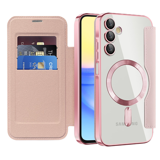 Techsuit - SmartMag könyvtok - Samsung Galaxy A15 4G / A15 5G - Rózsaszín tok Techsuit - SmartMag könyvtok - Samsung Galaxy A15 4G / A15 5G - Rózsaszín tok