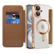  Techsuit - SmartMag könyvtok - iPhone 16 Plus - Barna tok
