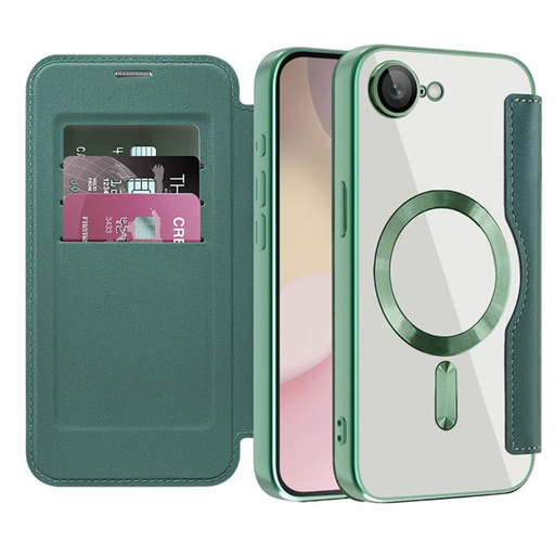  Techsuit - SmartMag Könyv Tok - iPhone 16e - Zöld tok