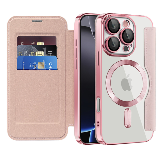 Techsuit - SmartMag Könyv Tok - iPhone 16 Pro - Rózsaszín tok Techsuit - SmartMag Könyv Tok - iPhone 16 Pro - Rózsaszín tok