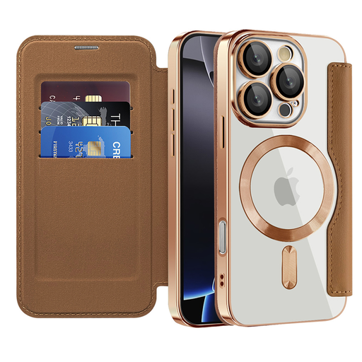 Techsuit - SmartMag könyvtok - iPhone 16 Pro - Barna tok Techsuit - SmartMag könyvtok - iPhone 16 Pro - Barna tok