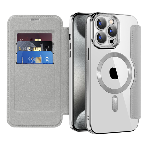 Techsuit - SmartMag Könyv Tok - iPhone 15 Pro Max - Szürke tok Techsuit - SmartMag Könyv Tok - iPhone 15 Pro Max - Szürke tok