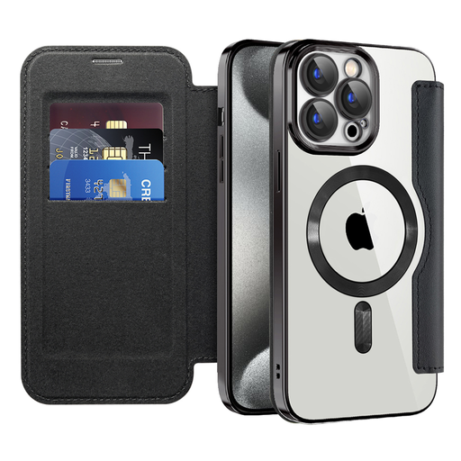 Techsuit - SmartMag könyvtok - iPhone 15 Pro - Fekete tok Techsuit - SmartMag könyvtok - iPhone 15 Pro - Fekete tok