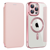  Techsuit - SmartMag Könyv Tok - iPhone 15 Pro - Rózsaszín tok - 0. kép