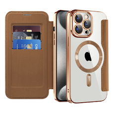  Techsuit - SmartMag könyv tok - iPhone 15 Pro - Barna