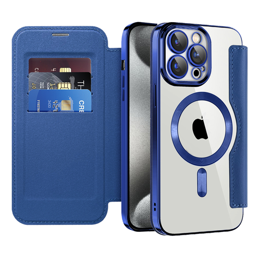 Techsuit - SmartMag Könyvtok - iPhone 15 Pro - Kék tok Techsuit - SmartMag Könyvtok - iPhone 15 Pro - Kék tok