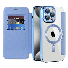  Techsuit - SmartMag Könyvszerű Tok - iPhone 15 Pro - Világoskék tok