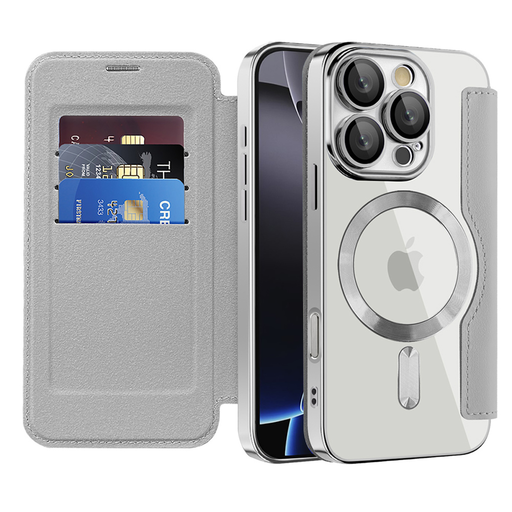 Techsuit - SmartMag Könyvtok - iPhone 16 Pro - Szürke tok Techsuit - SmartMag Könyvtok - iPhone 16 Pro - Szürke tok