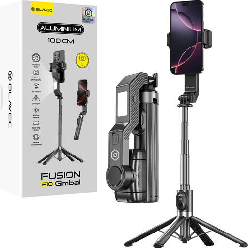 Blavec Selfie Bot Aluminium Fusion P-10 Gimbal állvány + távirányító 1 méter (SSFP10G-TRB10) fekete