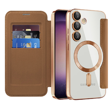  Techsuit - SmartMag Könyvtok - Samsung Galaxy S23 - Barna tok