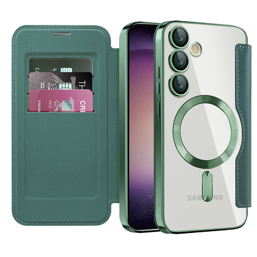 Techsuit - SmartMag könyvtok - Samsung Galaxy S23 - Zöld tok Techsuit - SmartMag könyvtok - Samsung Galaxy S23 - Zöld tok