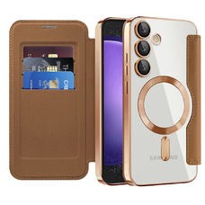  Techsuit - SmartMag könyvtok - Samsung Galaxy S23 FE - Barna tok