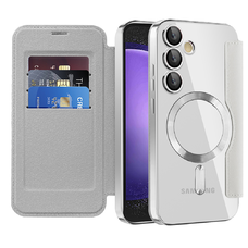  Techsuit - SmartMag könyvtok - Samsung Galaxy S23 FE - Szürke tok