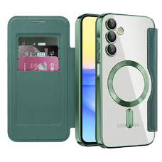  Techsuit - SmartMag könyvtok - Samsung Galaxy A15 4G / A15 5G - Zöld tok