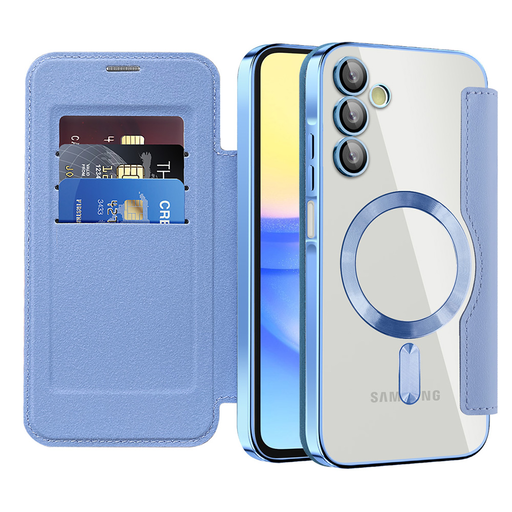 Techsuit - SmartMag könyvtok - Samsung Galaxy A15 4G / A15 5G - Világoskék tok Techsuit - SmartMag könyvtok - Samsung Galaxy A15 4G / A15 5G - Világoskék tok