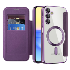  Techsuit - SmartMag Könyv Tok - Samsung Galaxy A15 4G / A15 5G - Lila tok