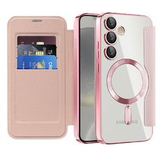  Techsuit - SmartMag Könyv Tok - Samsung Galaxy S24 Plus - Rózsaszín tok