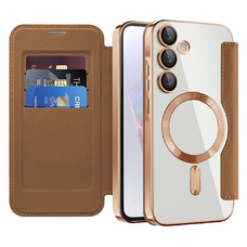  Techsuit - SmartMag Könyv Tok - Samsung Galaxy A35 5G - Barna tok