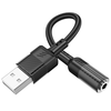 HOCO adapter AUX USB-ről 3,5 mm-es Jack csatlakozóra (női) Spirit LS37 fekete - 0. kép