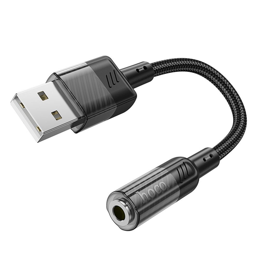 HOCO adapter AUX USB-ről 3,5 mm-es Jack csatlakozóra (női) Spirit LS37 fekete