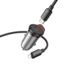 HOCO autós töltő Type C + kábel Type C - Lightning PD QC 30W NZ16 fém szürke - 3. kép