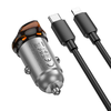 HOCO autós töltő Type C + kábel Type C - Lightning PD QC 30W NZ16 fém szürke - 4. kép