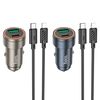 Autós töltő Hoco USB A + USB C QC3.0 PD 30W + kábel USB C-Lightning Z57A fekete - 2. kép